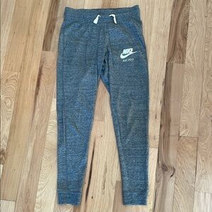 Nike Gray Track Pants with Tapered Fit and Elastic Waistband